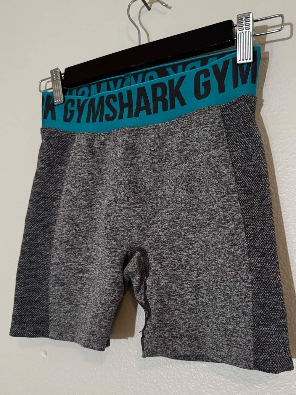 Gymshark Gray & Teal Seamless Gym Shorts
